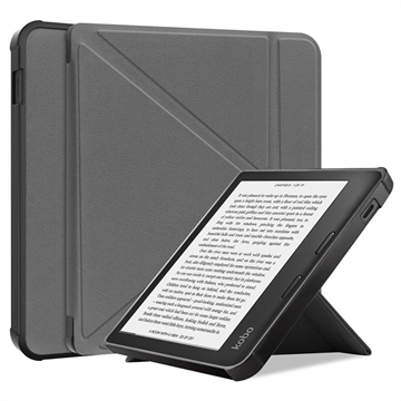 Kobo Libra 2 Origami Stand Suojakotelo - Harmaa