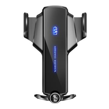 P9 Electric Lukitus Car Air Outlet Phone Holder 15W langaton laturi Universal matkapuhelin kiinnike - musta