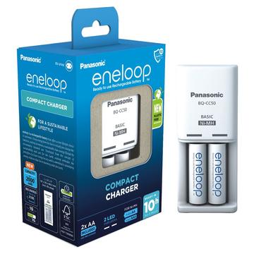 Panasonic Eneloop BQ-CC50 akkulaturi w/ 2x AA ladattavat akut 2000mAh