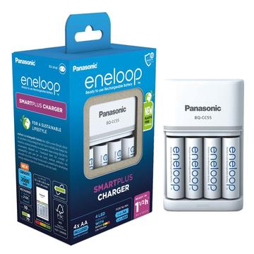 Panasonic Eneloop BQ-CC55 SmartPlus -akkulaturi ja 4x AA-akut 2000mAh