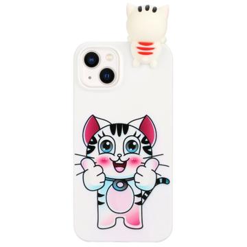 3D Figuurisarjan iPhone 14 TPU Kotelo - Kissa