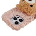 3D Plush Doll iPhone 14 Pro TPU Suojakuori - Beige / Karhu