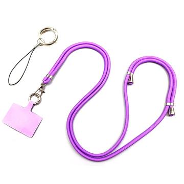 Polyesteri Puhelin Lanyard Säädettävä 5mm kaulahihna Crossbody matkapuhelin hihna Patch - Purple