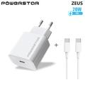 Powerstar Zeus seinälaturi USB-C-kaapelilla - 20W - Valkoinen