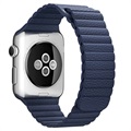 Apple Watch Series Ultra 2/Ultra/9/8/SE (2022)/7/SE/6/5/4/3/2/1 Premium Nahkaranneke - 49mm/45mm/44mm/42mm - Sininen