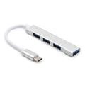 Premium USB-C-keskitin 4 x USB-A-portilla - Alumiini - Hopea