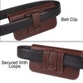 Premium Universal Horizontal Holster Nahkakotelo, jossa on kaksinkertainen magneettisuljenta - 6,7 "-6,9" - ruskea