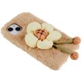 3D Plush Doll iPhone 14 TPU Suojakuori - Beige / Kukat