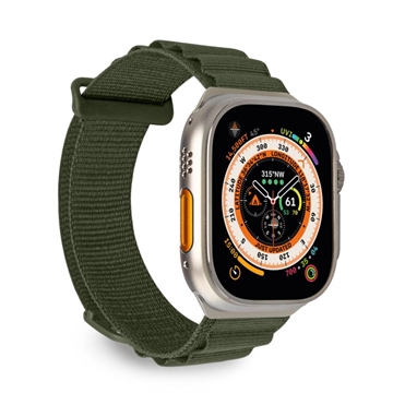 Apple Watch Ultra 2/Ultra/10/9/8/SE (2022)/7/SE/6/5/4/3/2/1 Puro Extreme -hihna - 49mm/46mm/45mm/44mm/42mm - armeijanvihreä