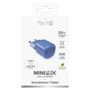 Puro MiniPro GaN USB-C seinälaturi - 20W - Sininen