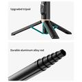 Q12 Pidennettävä Selfie Stick & Tripod Bluetooth-kaukosäätimellä - Valkoinen