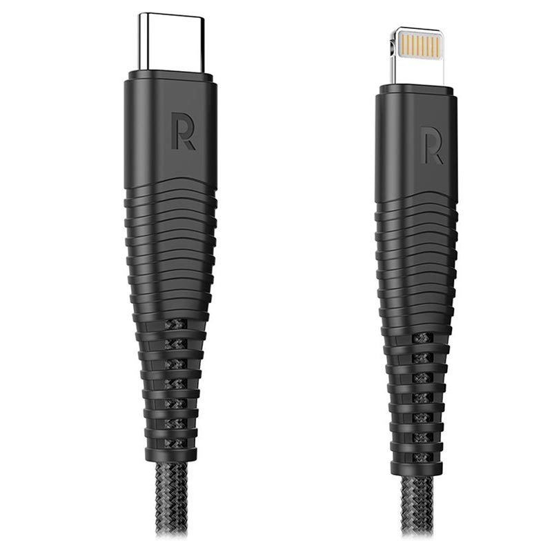 RAVPower RP-CB020B Kevlar Punottu USB-C / Lightning Kaapeli - 1m - Musta