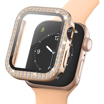 Koristeellinen Tekojalokivi Apple Watch SE (2022)/SE/6/5/4 Kotelo Panssarilasi - 9H sella - 40mm - Ruusukulta