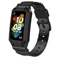 Rugged TPU Suojakotelo Hihnalla - Honor Band 6, Huawei Band 6, Huawei Band 7- Musta