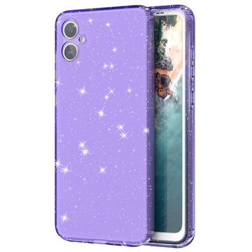 Samsung Galaxy A05 Stylish Glitter Sarja TPU Suojakuori - Läpinäkyvä Violetti