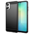 Samsung Galaxy A06 5G Harjattu TPU Suojakuori - Hiilikuitu - Musta