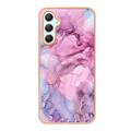 Samsung Galaxy A25 Marble Pattern Galvanoitu TPU-Suojakotelo - Sininen / Pinkki