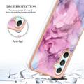 Samsung Galaxy A25 Marble Pattern Galvanoitu TPU-Suojakotelo - Sininen / Pinkki