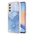 Samsung Galaxy A25 Marble Pattern Galvanoitu TPU-Suojakotelo - Sininen