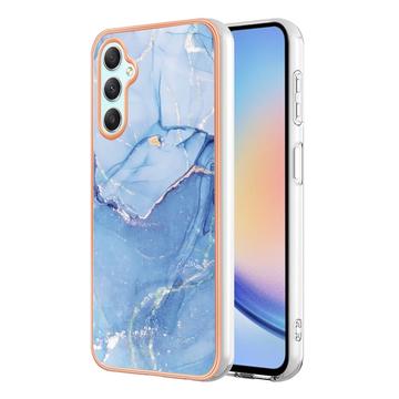 Samsung Galaxy A25 Marble Pattern Galvanoitu TPU-Suojakotelo - Sininen