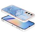 Samsung Galaxy A25 Marble Pattern Galvanoitu TPU-Suojakotelo - Sininen