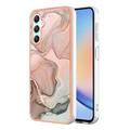 Samsung Galaxy A25 Marble Pattern Galvanoitu TPU-Suojakotelo - Pinkki