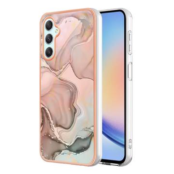 Samsung Galaxy A25 Marble Pattern Galvanoitu TPU-Suojakotelo - Pinkki