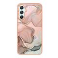 Samsung Galaxy A25 Marble Pattern Galvanoitu TPU-Suojakotelo - Pinkki