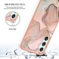 Samsung Galaxy A25 Marble Pattern Galvanoitu TPU-Suojakotelo - Pinkki