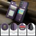 Samsung Galaxy A34 5G Caseme C22 Kotelo RFID-korttilompakko - Violetti