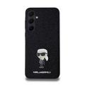 Samsung Galaxy A35 Karl Lagerfeld Fixed Glitter Metal Ikonik Kotelo - Musta