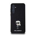 Samsung Galaxy A55 Karl Lagerfeld Fixed Glitter Metal Ikonik Kotelo - Musta