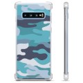 Samsung Galaxy S10 Hybrid Suojakuori - Sininen Maastokuviointi