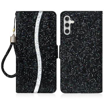 Samsung Galaxy S24 FE Tyylikäs Glitter lompakkokotelo - musta