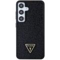 Samsung Galaxy S24 Guess Rhinestones Triangle Metal Logo Kotelo - Musta