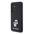 Samsung Galaxy S24 Karl Lagerfeld Saffiano metalli Karl ja Choupette Case - musta