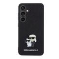 Samsung Galaxy S24 Karl Lagerfeld Saffiano metalli Karl ja Choupette Case - musta