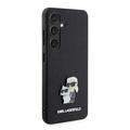 Samsung Galaxy S24 Karl Lagerfeld Saffiano metalli Karl ja Choupette Case - musta