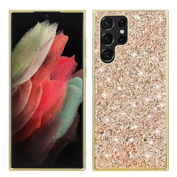 Samsung Galaxy S24 Ultra Glitter Series Hybridikotelo - Kulta