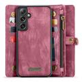 Samsung Galaxy S24+ Caseme 008 2-in-1 Multifunctional Lompakkokotelo - Punainen