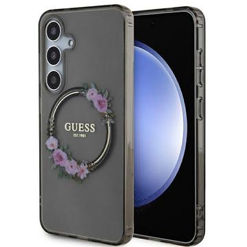 Samsung Galaxy S24+ Guess IML Flowers Wreath Kotelo - MagSafe-yhteensopiva