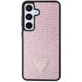 Samsung Galaxy S24+ Guess Rhinestones Triangle Metal Logo Kotelo - Pinkki