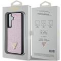 Samsung Galaxy S24+ Guess Rhinestones Triangle Metal Logo Kotelo - Pinkki