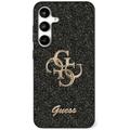 Samsung Galaxy S25 Guess Fixed Glitter 4G Metal Logo Kotelo - Musta