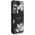 Samsung Galaxy S25 Guess Grained Printed Flower Pattern kotelo - MagSafe-yhteensopiva - musta