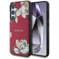 Samsung Galaxy S25 Guess Grained Printed Flower Pattern kotelo - MagSafe yhteensopiva - Fuksiaa