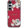 Samsung Galaxy S25 Guess Grained Printed Flower Pattern kotelo - MagSafe yhteensopiva - Fuksiaa