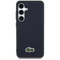 Samsung Galaxy S25 Lacoste Iconic Petit Pique Woven Logo Kotelo - MagSafe-yhteensopiva - laivastonsininen