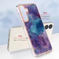 Samsung Galaxy S25 Marble Pattern Galvanoitu TPU-Suojakotelo