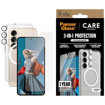 Samsung Galaxy S25 PanzerGlass Care Flagship 3-in-1 -paketti - Kirkas